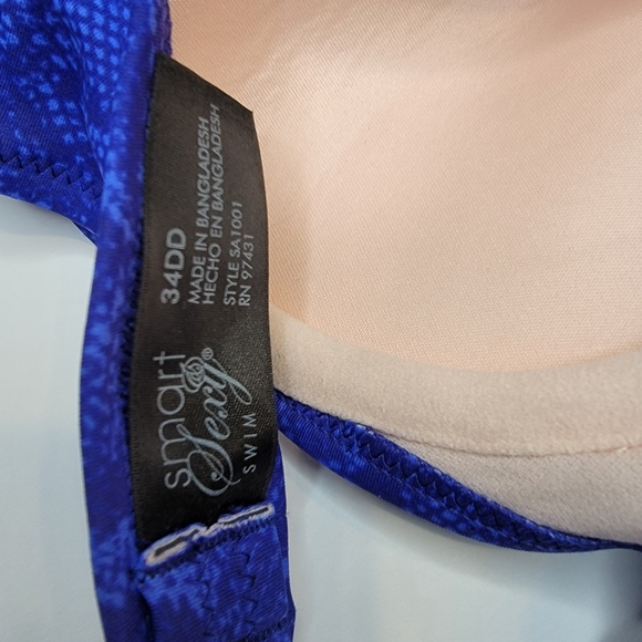 Smart & Sexy Swim Secret Halter Bikini Top | Electric Python Size 34DD NEW! - Picture 11 of 12